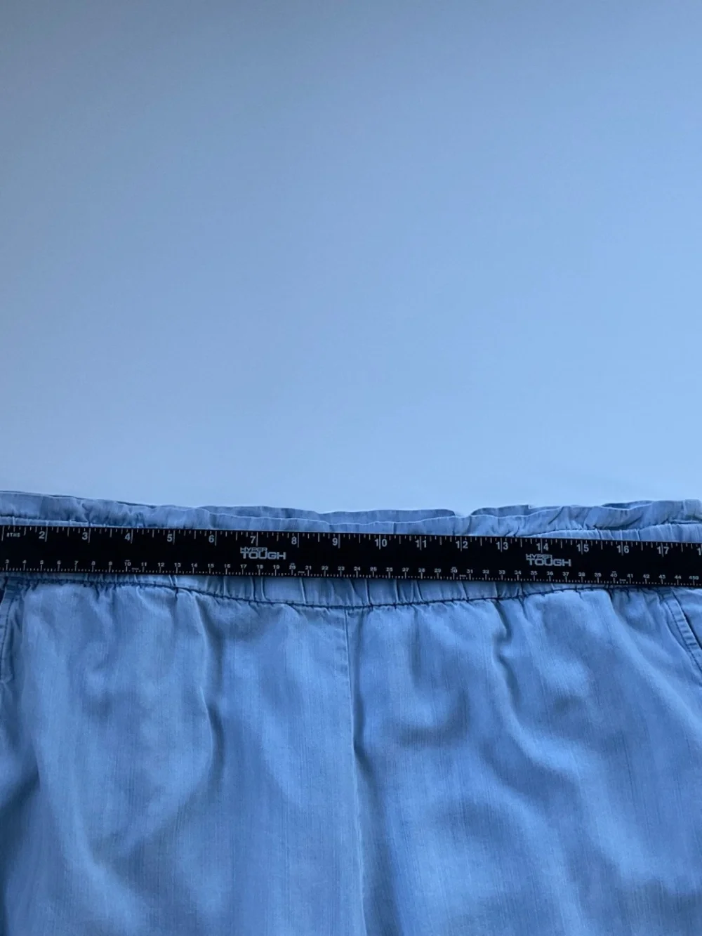 J. Jill Wide-Leg Cropped Pants Sz L Petite Blue Chambray Pull On Comfort Coastal